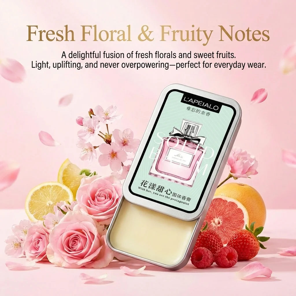 Solid Perfume Balm – Fresh Floral And Fruity Scent Long-Lasting Scent Fits In Purse Or Pocket Ideal Gift For Men And Women
