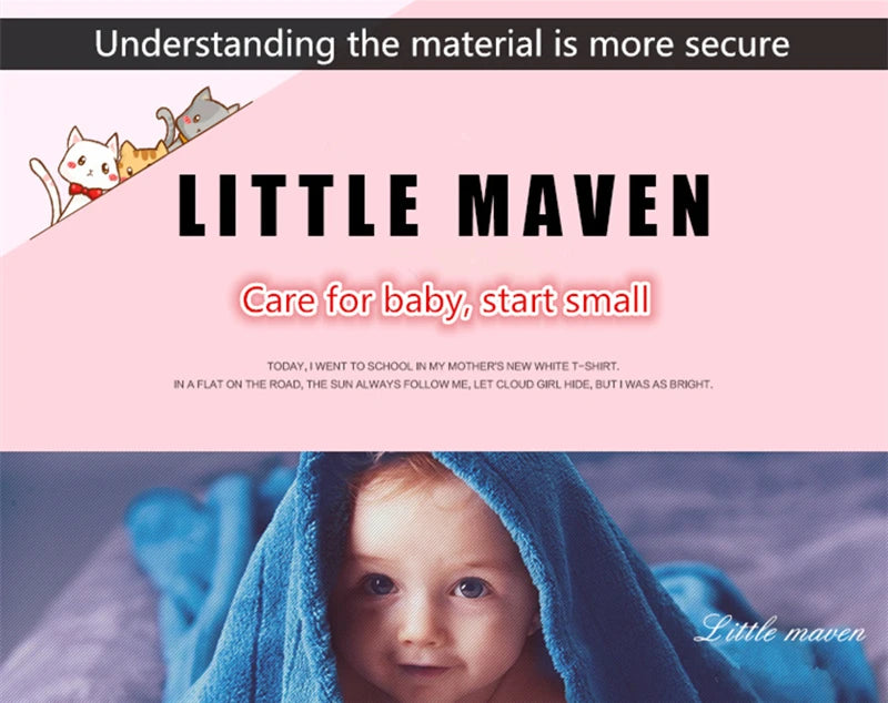 Little maven Children's Clothing Baby Girls 2026 Summer Cartoon Casual Cherry Denim Dresses Kids Clothes Holiday Gifts