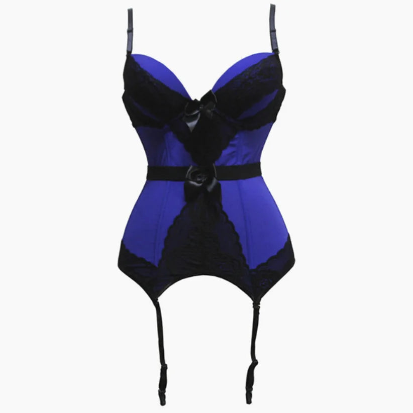 Black Floral Lace Sexy Lingerie Corset Push Up Bustier Straps Women Sleepwear Nightwear Chemise Underwear With Suspenders
