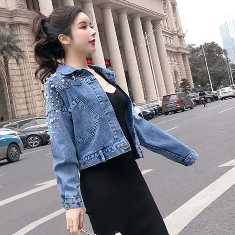 Mother Daughter Denim Jacket for Family Matching Clothes Outfits Mommy and Me Adult Baby Kids Blue  Outwear CoatSpring Autumn