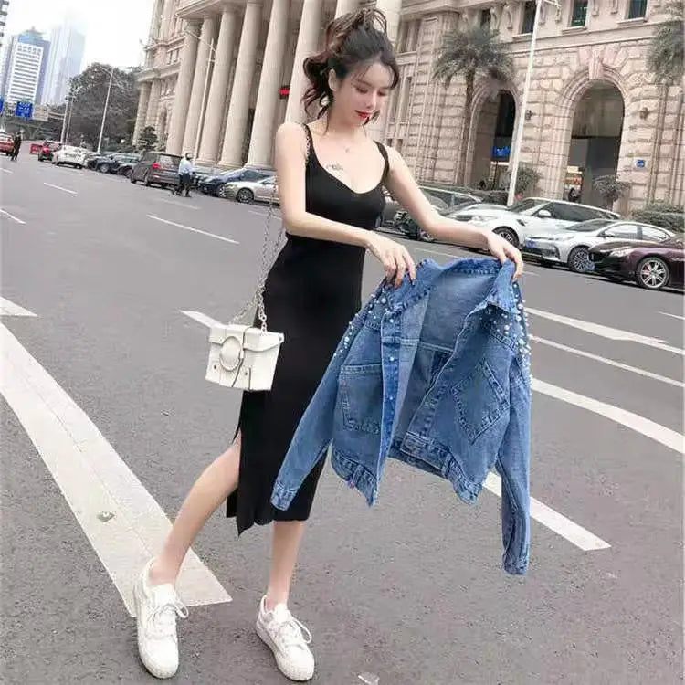 Mother Daughter Denim Jacket for Family Matching Clothes Outfits Mommy and Me Adult Baby Kids Blue  Outwear CoatSpring Autumn