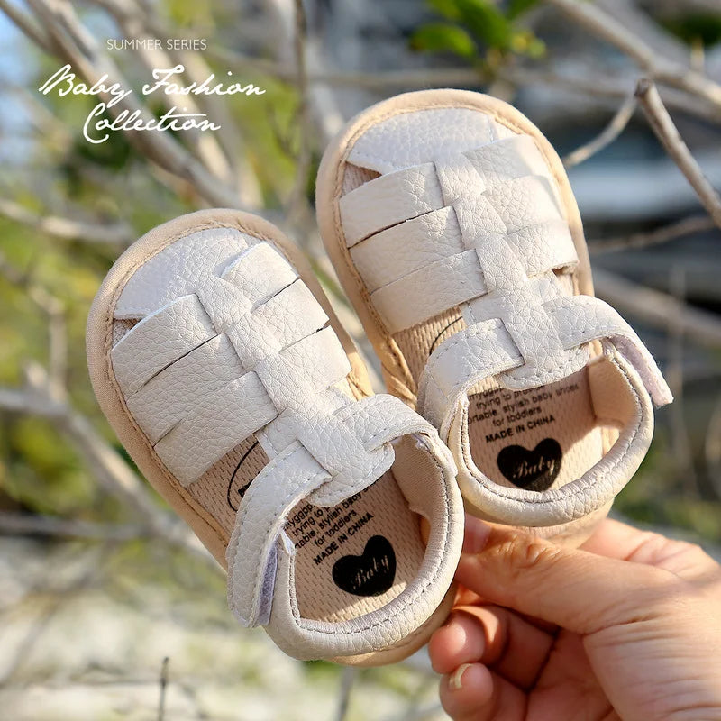 Meckior Baby Shoes Summer Baby Boy Girl Shoes Toddler Flats Sandals Soft Rubber Sole Anti-Slip Bowknot Crib First Walker Shoes