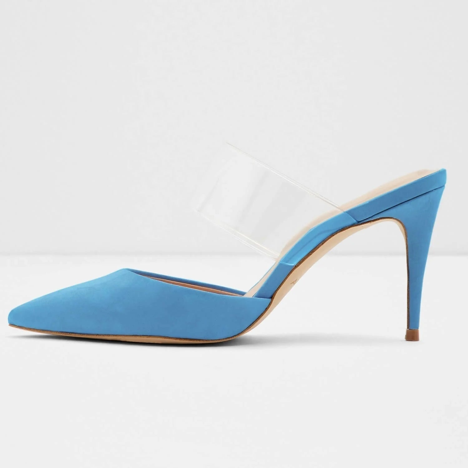 LOSLANDIFEN Women Sandals Sexy Clear 9cm Pointed Toe Thin High Heels Party Girl Black Nude Solid Color Wedding Shoes Plus Size