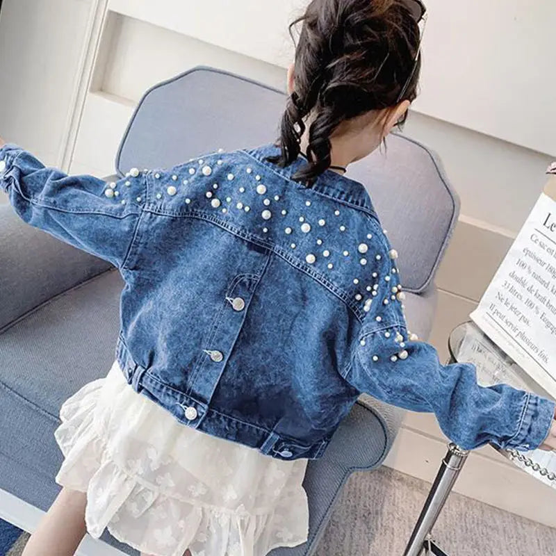 Mother Daughter Denim Jacket for Family Matching Clothes Outfits Mommy and Me Adult Baby Kids Blue  Outwear CoatSpring Autumn
