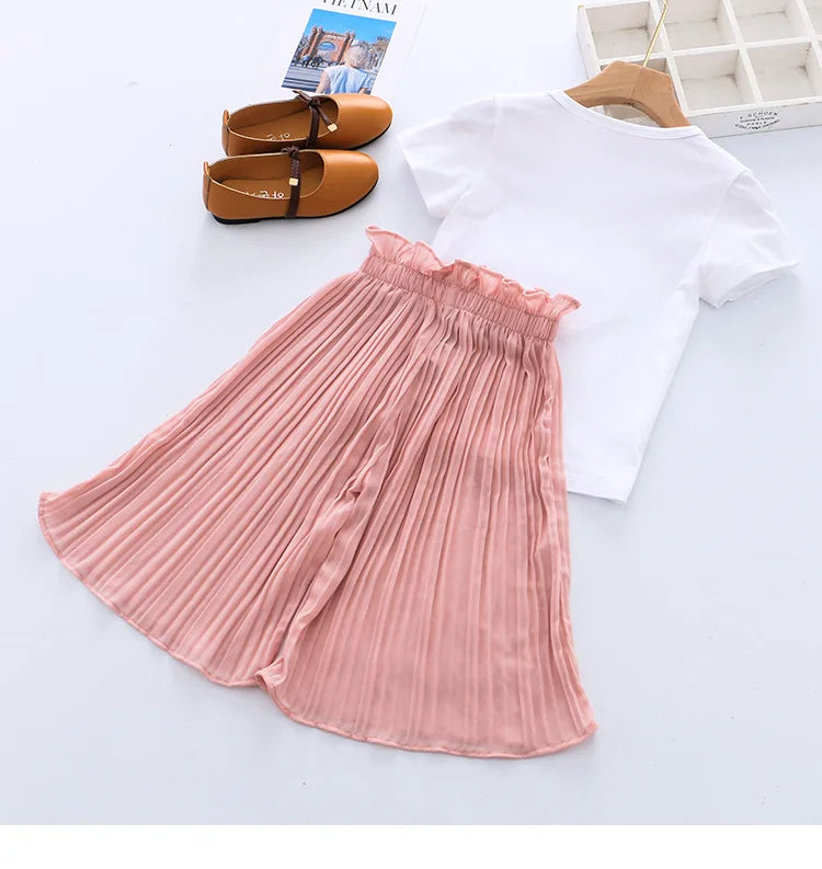Toddler Girls Clothing Sets 2024 Summer Girls Clothes Unicorn Sequins Chiffon Pant Sets Kids Trascksuit Outfit Children Clothing