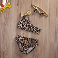 3Pcs Baby Girls Leopard Swimwear Kids Bikini Sets Summer Baby Swimsuit Beachwear Children Bathing Suits 0-8Y