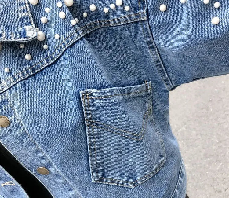 Mother Daughter Denim Jacket for Family Matching Clothes Outfits Mommy and Me Adult Baby Kids Blue  Outwear CoatSpring Autumn