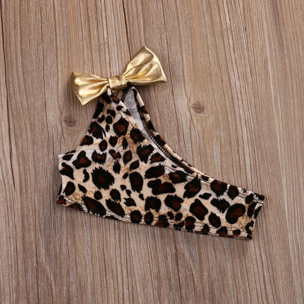3Pcs Baby Girls Leopard Swimwear Kids Bikini Sets Summer Baby Swimsuit Beachwear Children Bathing Suits 0-8Y