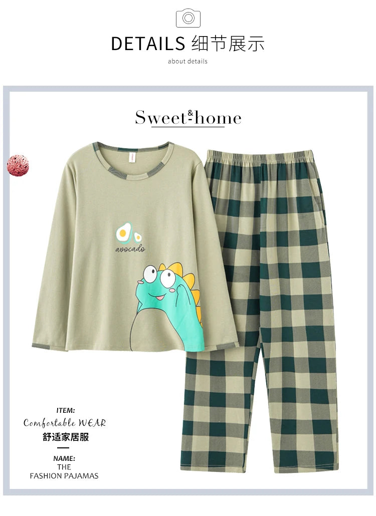 Spring Knitted Cotton Striped Pajama Sets Men's Loungewear Pijama hombre Pyjamas Men Pajama Sleepwear Nightwear 4XL 5Xl Homewear
