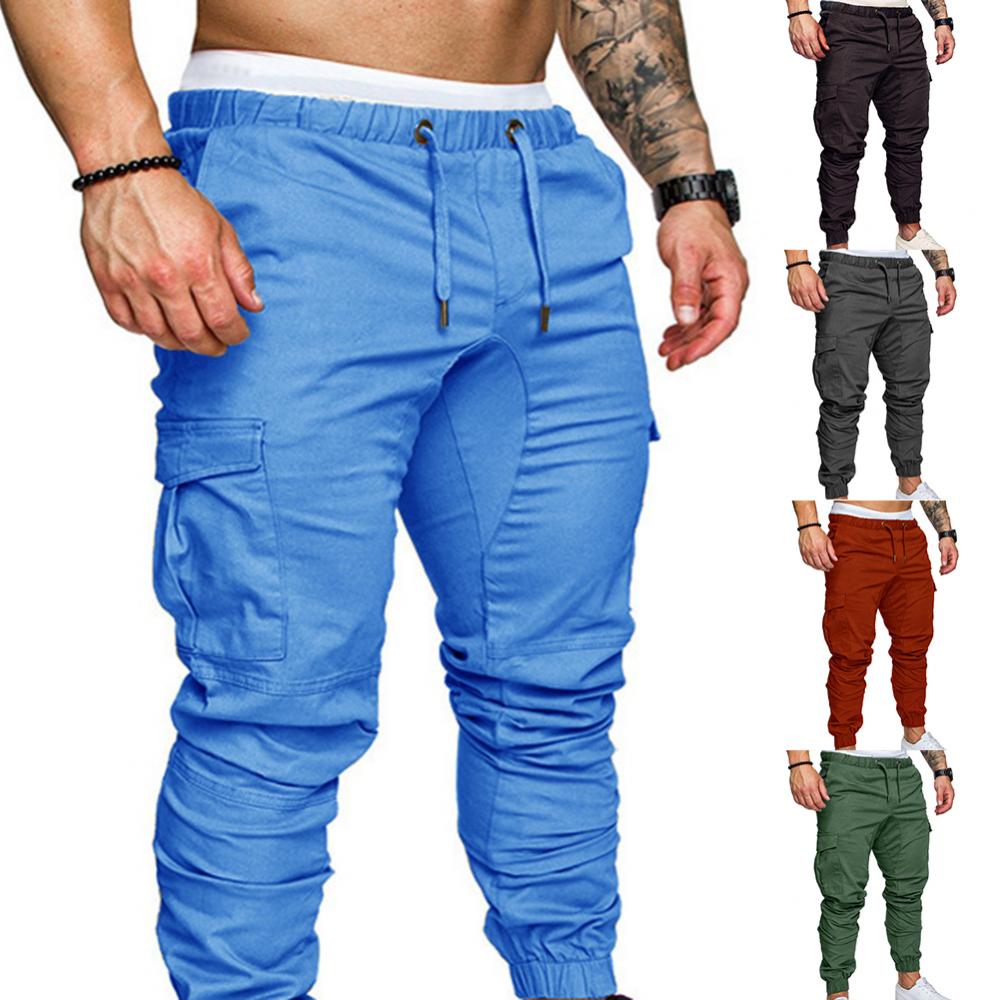 50%HOT2022 New Men's Casual Jogging Pants Solid Color Pocket Pants Sports Pants Men's Trousers Street Hip Halen Jogging Pants