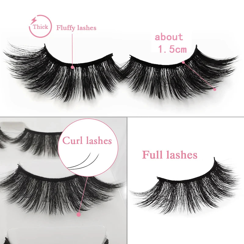YSDO 3/4 Pairs Eyelashes Natural Long 3d Mink Lashes Faux Cils Hand Made Mink Eyelashes Strip Makeup False Lashes Volume Cilios