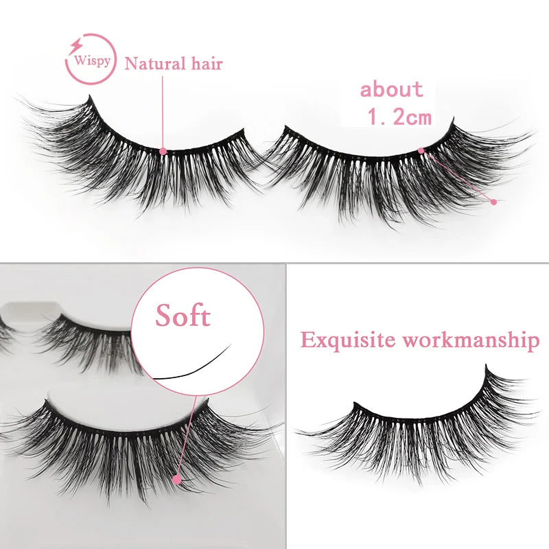 YSDO 3/4 Pairs Eyelashes Natural Long 3d Mink Lashes Faux Cils Hand Made Mink Eyelashes Strip Makeup False Lashes Volume Cilios