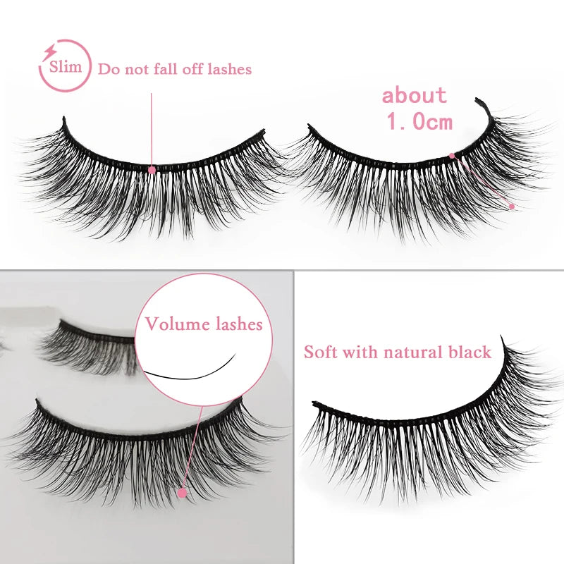 YSDO 3/4 Pairs Eyelashes Natural Long 3d Mink Lashes Faux Cils Hand Made Mink Eyelashes Strip Makeup False Lashes Volume Cilios