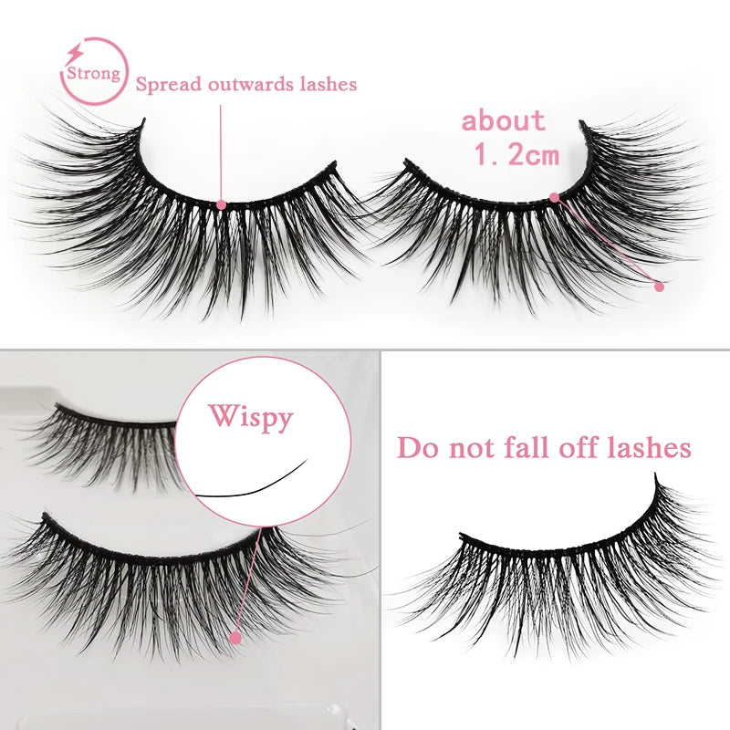 YSDO 3/4 Pairs Eyelashes Natural Long 3d Mink Lashes Faux Cils Hand Made Mink Eyelashes Strip Makeup False Lashes Volume Cilios