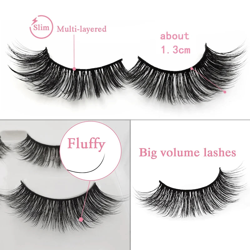YSDO 3/4 Pairs Eyelashes Natural Long 3d Mink Lashes Faux Cils Hand Made Mink Eyelashes Strip Makeup False Lashes Volume Cilios