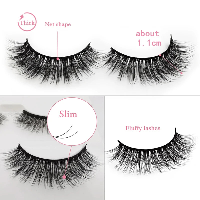 YSDO 3/4 Pairs Eyelashes Natural Long 3d Mink Lashes Faux Cils Hand Made Mink Eyelashes Strip Makeup False Lashes Volume Cilios