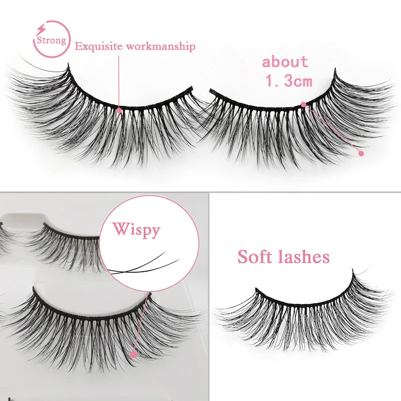 YSDO 3/4 Pairs Eyelashes Natural Long 3d Mink Lashes Faux Cils Hand Made Mink Eyelashes Strip Makeup False Lashes Volume Cilios
