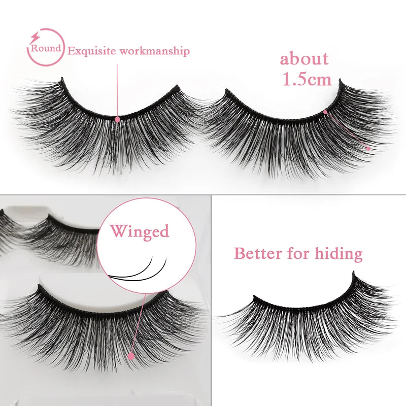 YSDO 3/4 Pairs Eyelashes Natural Long 3d Mink Lashes Faux Cils Hand Made Mink Eyelashes Strip Makeup False Lashes Volume Cilios