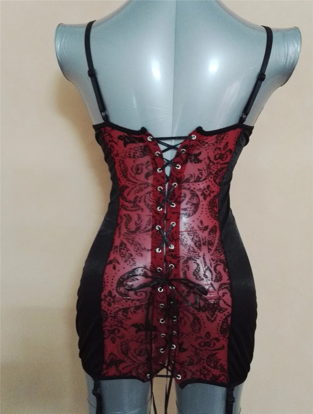 Black Floral Lace Sexy Lingerie Corset Push Up Bustier Straps Women Sleepwear Nightwear Chemise Underwear With Suspenders