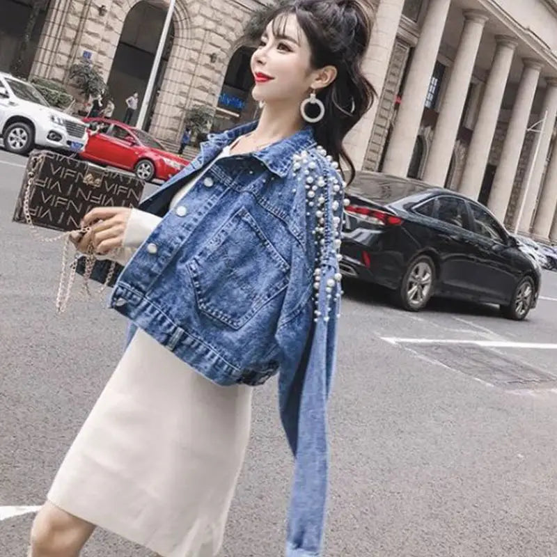 Mother Daughter Denim Jacket for Family Matching Clothes Outfits Mommy and Me Adult Baby Kids Blue  Outwear CoatSpring Autumn