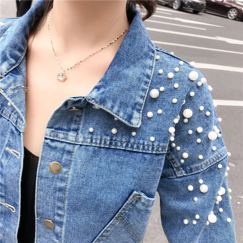 Mother Daughter Denim Jacket for Family Matching Clothes Outfits Mommy and Me Adult Baby Kids Blue  Outwear CoatSpring Autumn
