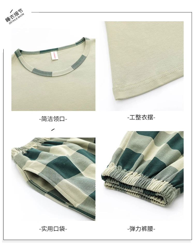 Spring Knitted Cotton Striped Pajama Sets Men's Loungewear Pijama hombre Pyjamas Men Pajama Sleepwear Nightwear 4XL 5Xl Homewear