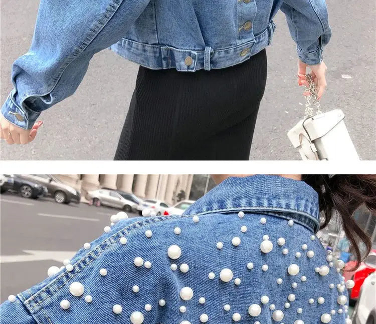 Mother Daughter Denim Jacket for Family Matching Clothes Outfits Mommy and Me Adult Baby Kids Blue  Outwear CoatSpring Autumn