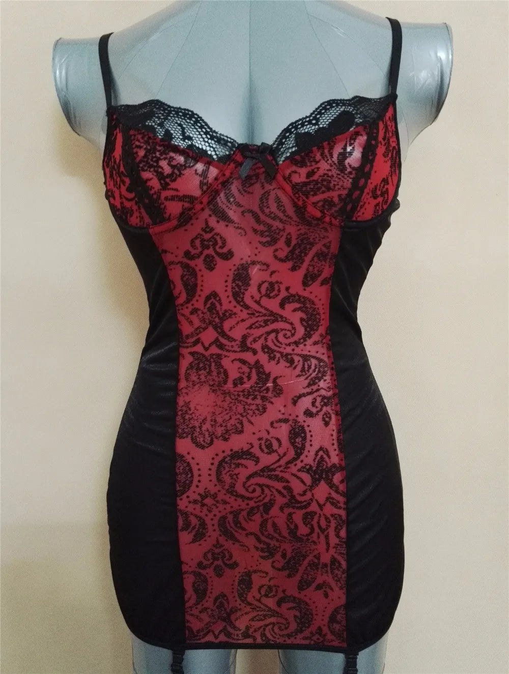 Black Floral Lace Sexy Lingerie Corset Push Up Bustier Straps Women Sleepwear Nightwear Chemise Underwear With Suspenders
