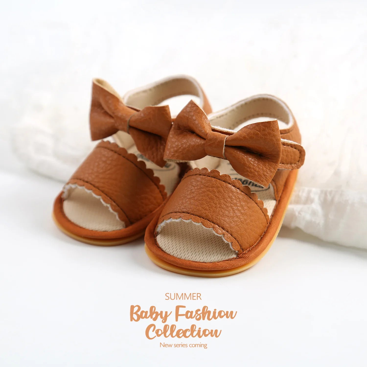 Meckior Baby Shoes Summer Baby Boy Girl Shoes Toddler Flats Sandals Soft Rubber Sole Anti-Slip Bowknot Crib First Walker Shoes
