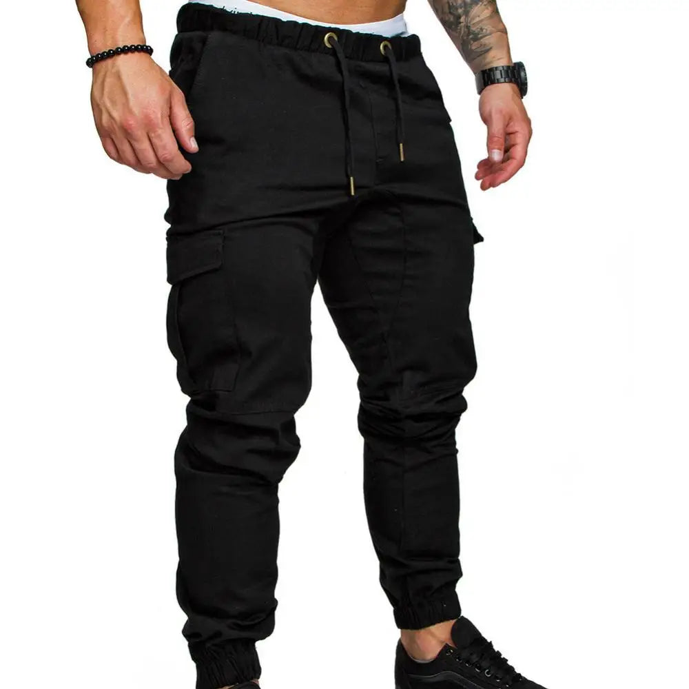 50%HOT2022 New Men's Casual Jogging Pants Solid Color Pocket Pants Sports Pants Men's Trousers Street Hip Halen Jogging Pants