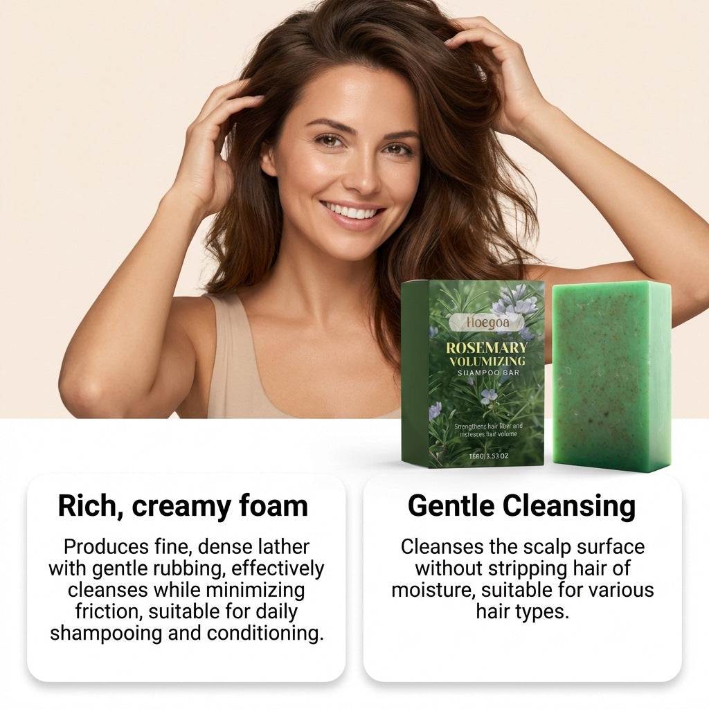 Rosemary Volumizing Shampoo Soap Thickening Gentle Cleansing Smoothing Nourishing Scalp Oil Control Refreshing Shampoo Bar 100g