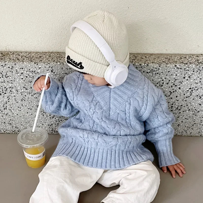 Mother And Daughter Sweater Mom And Son Matching Clothes Equal Korean Fashion Children's Clothing Women Winter Knit Tops Jumper