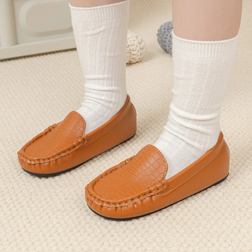 Toddler Boys' Loafers Stone Pattern Slip-On Dress Shoes Kids Comfortable Formal Performance Footwear