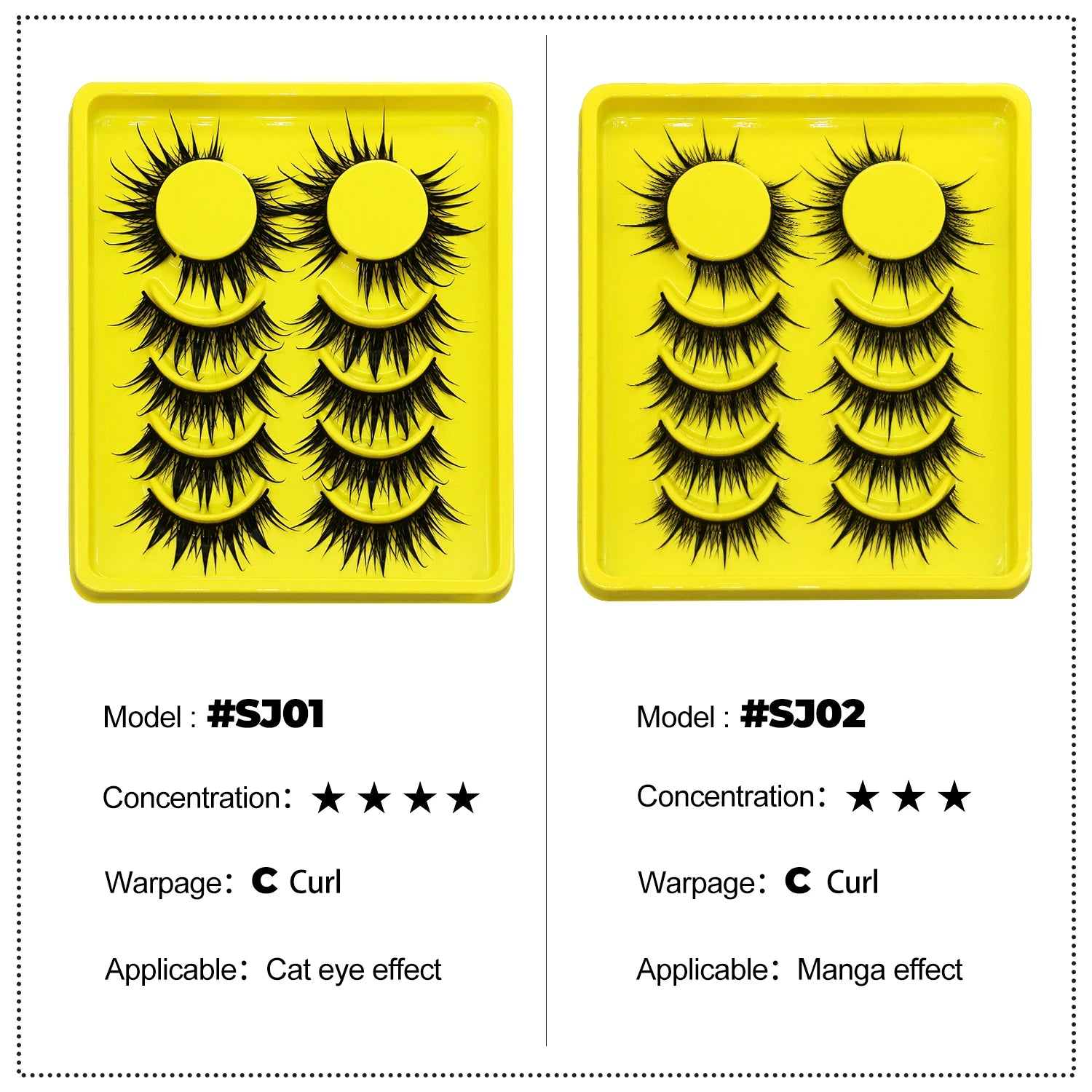 Lasvirey Cat Eye Lashes Manga Lashes Styles 3D Faux Mink Lashes Soft Cross Wispy Natural Winged End Eye Elongated Eyelash Makeup