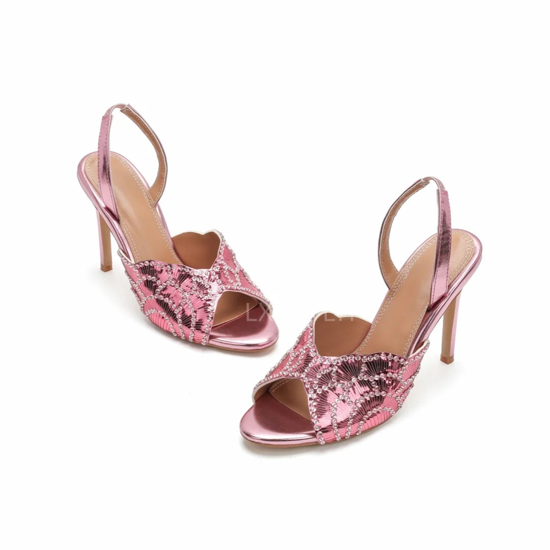 Ladies' Stunning Andsexy Slimhigh-heeled Temperament,ladies' Wedding Sandals,high-quality European AndAmerican Outerwearslippers