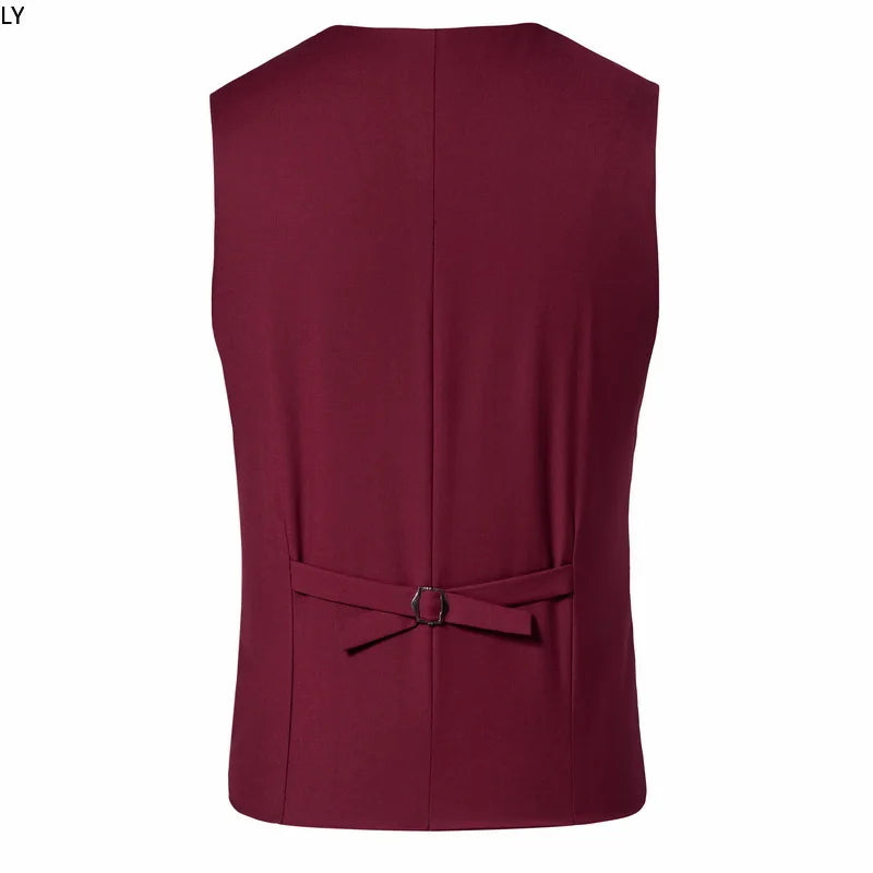 Mens Suit Vest Smart Casual Sleeveless Vest Single Breasted Solid Color Business Wedding Formal Suit Vests Spring Summer Autumn