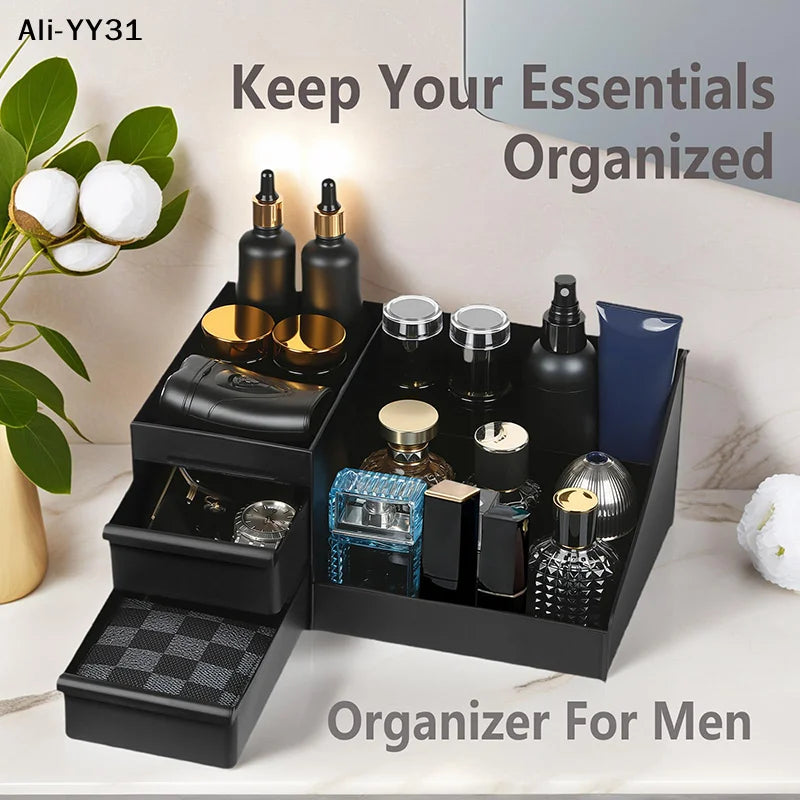 【Y31】1Pc 2026 Cologne Organizer For Men, Cologne Holder For Dresser, Perfume Stand, Bathroom Countertop Organizer With Drawers