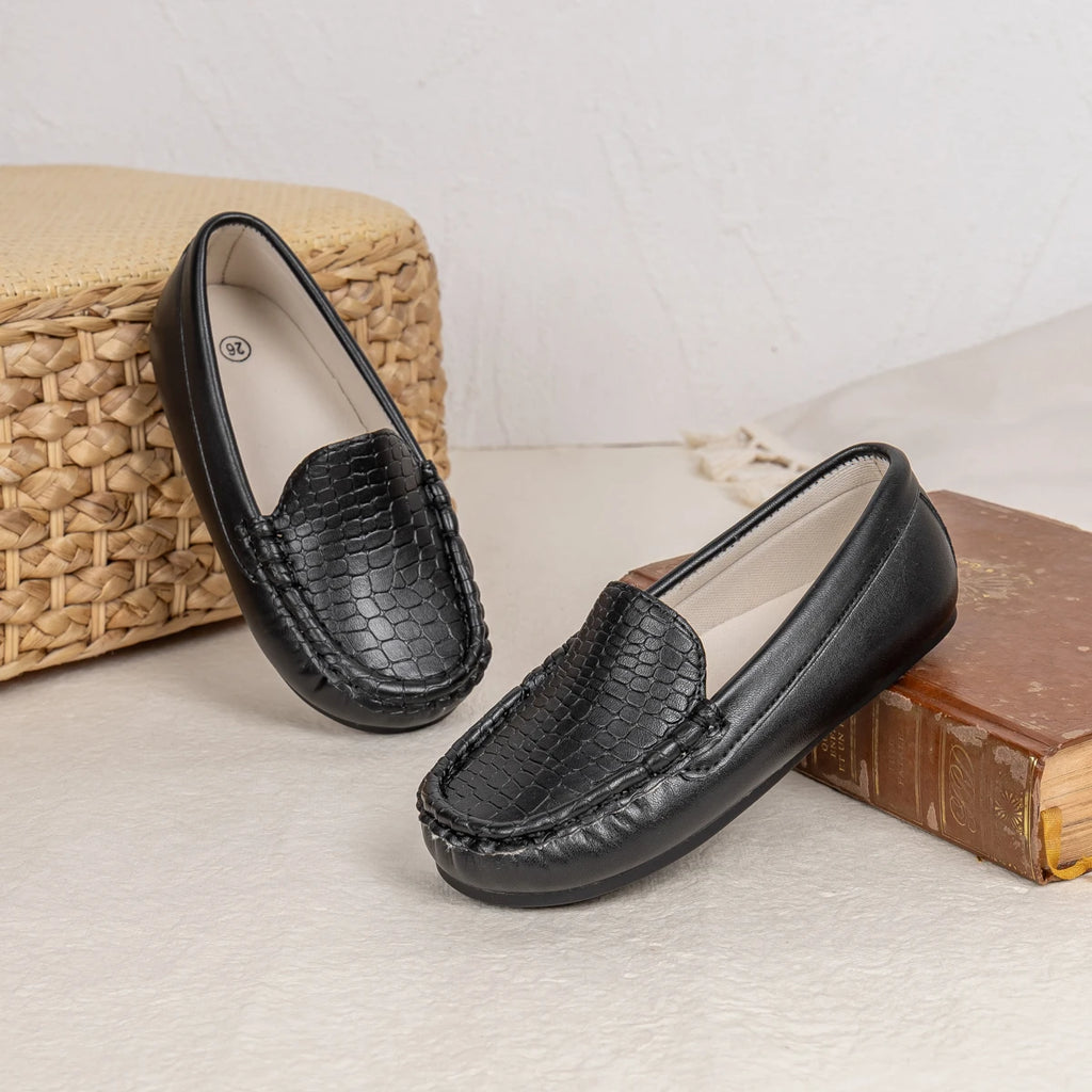 Toddler Boys' Loafers Stone Pattern Slip-On Dress Shoes Kids Comfortable Formal Performance Footwear