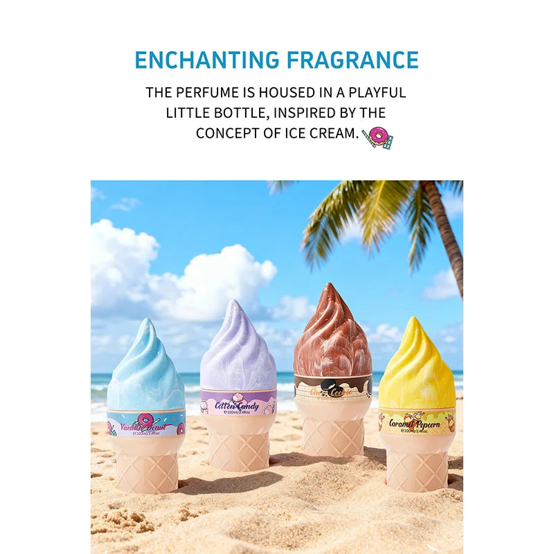 Gourmet Dessert Perfume Spray,Chocolate Cookie/Cotton Candy/Caramel Popcorn Fragrance Mist,Sweet Women Strawberry Vanilla Scent