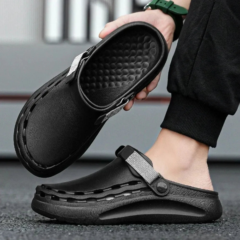 Solid Color Mens Sandals Fashion Trendy Lightweight Outdoor Travel Essentials Beach Shoes Casual Men’s Slippers