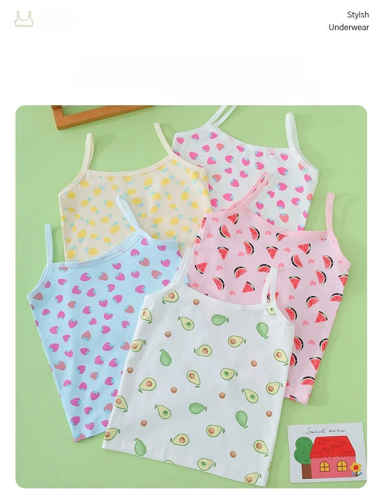 Little Girl Underwear for Kids Girl Children's Undershirts Top for Summer Girls Tops Kids Singlet Clothes 100% Cotton Camisole