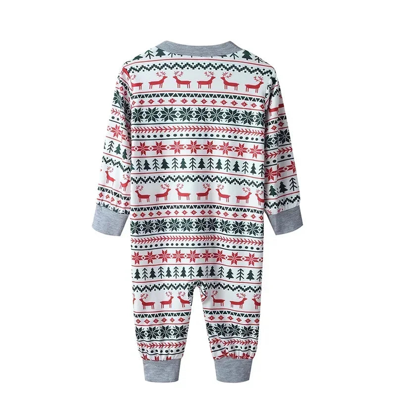 Family Christmas Pajamas Set Allover Print Sleepwear Full Sleeve O Neck 2 Pieces Suit Mom Dad Kids Matching Clothes Xmas Look