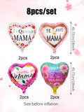 8pcs Mother's Day foil balloons, suitable for Mother's Day parties, birthday decorations, and party scene decorations.