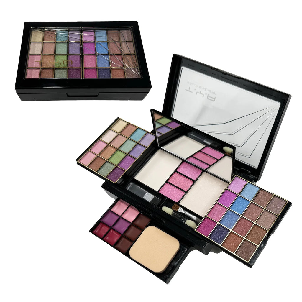 Marie Kit de Maquillaje Completo Multifuncional para Mujer — Caja Todo en Uno con 46 Colores, Labiales, Sombras, Cejas, Brochas y Paleta de Maquillaje
