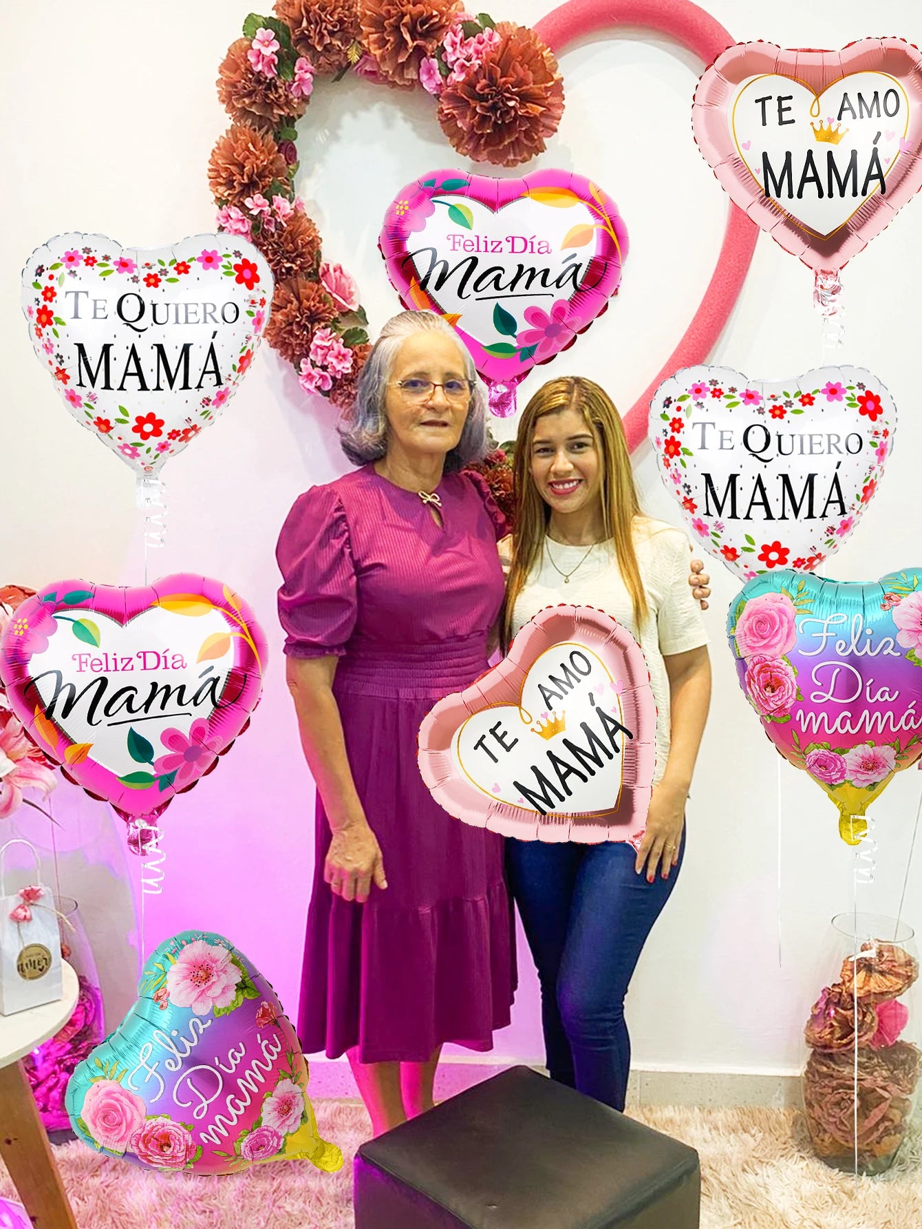 8pcs Mother's Day foil balloons, suitable for Mother's Day parties, birthday decorations, and party scene decorations.