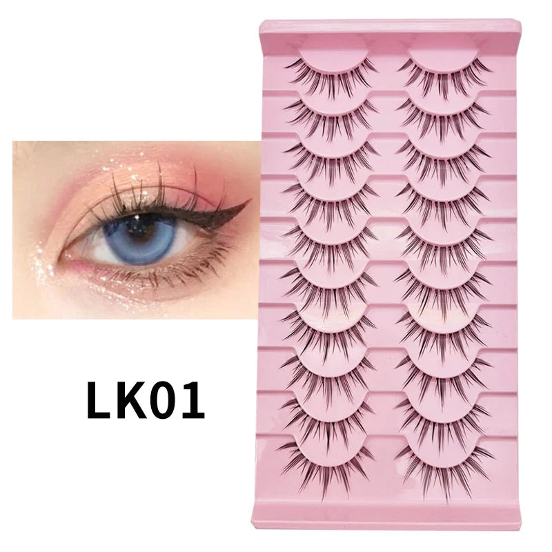 Manga Lashes 5/10 Pairs Natural Lashes False Eyelashes Little Devil Lashes Anime Lashes Full Strip Lashes Band Eyelashes Makeup