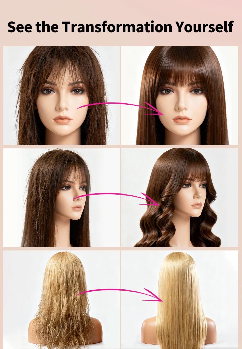 2 IN 1 Wig Shampoo For Synthetic Hair Soak & Rinse Deep Cleansing Revitalizes, Moisturizes Anti-Frizz Softening Wig Care Product