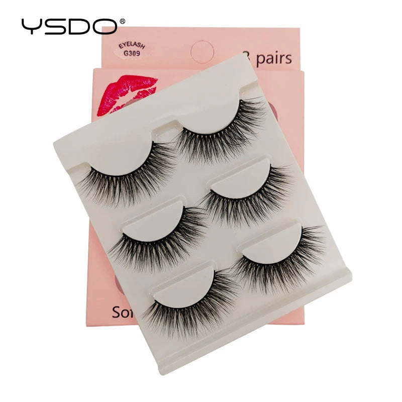 YSDO 3/4 Pairs Eyelashes Natural Long 3d Mink Lashes Faux Cils Hand Made Mink Eyelashes Strip Makeup False Lashes Volume Cilios