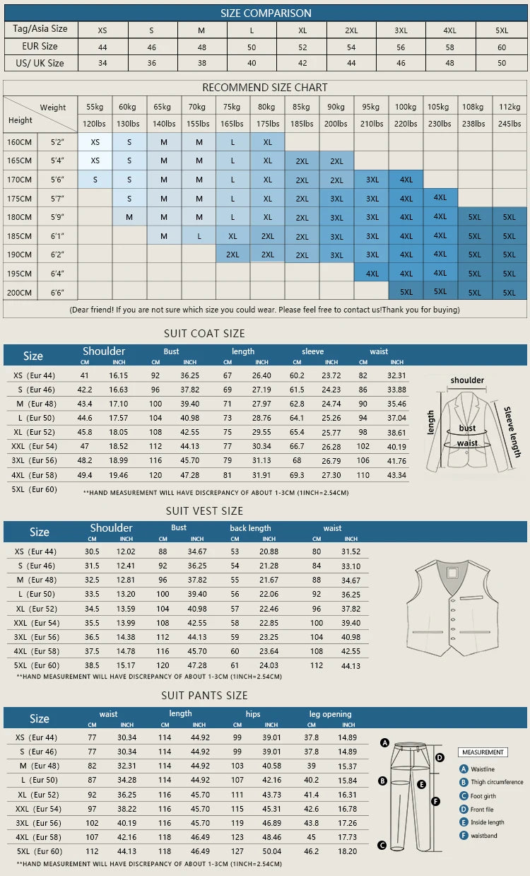 elegant man suits high quality 3 piece （Jacket + vest + pants）slim fit formal office and leisure banquet groom's suit