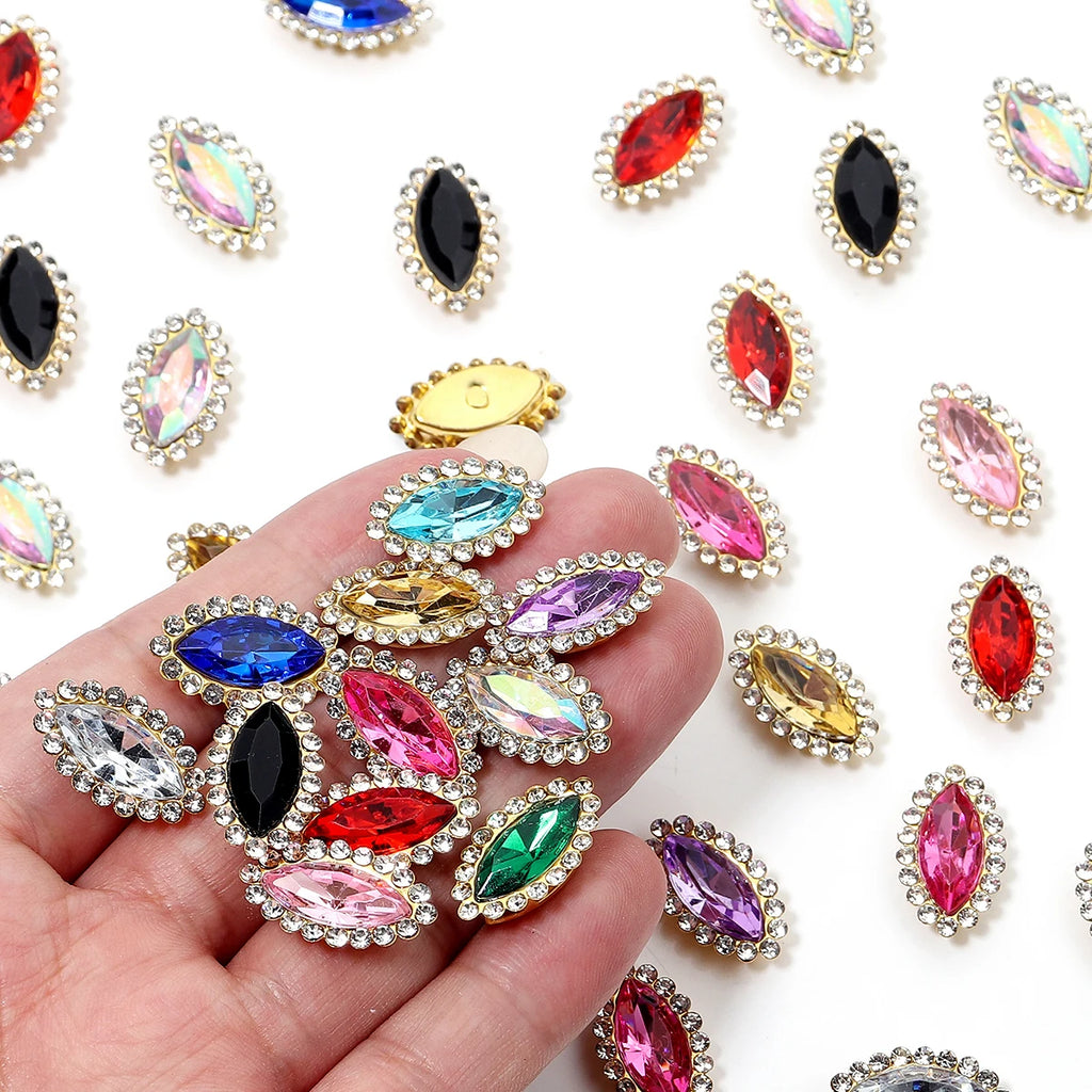 Horse Eye Flatback Reinestone Quality Sewing Crystal Flatback Rhinestones Sew On Stones Glass For Dresses Clothes DIY Jewelry